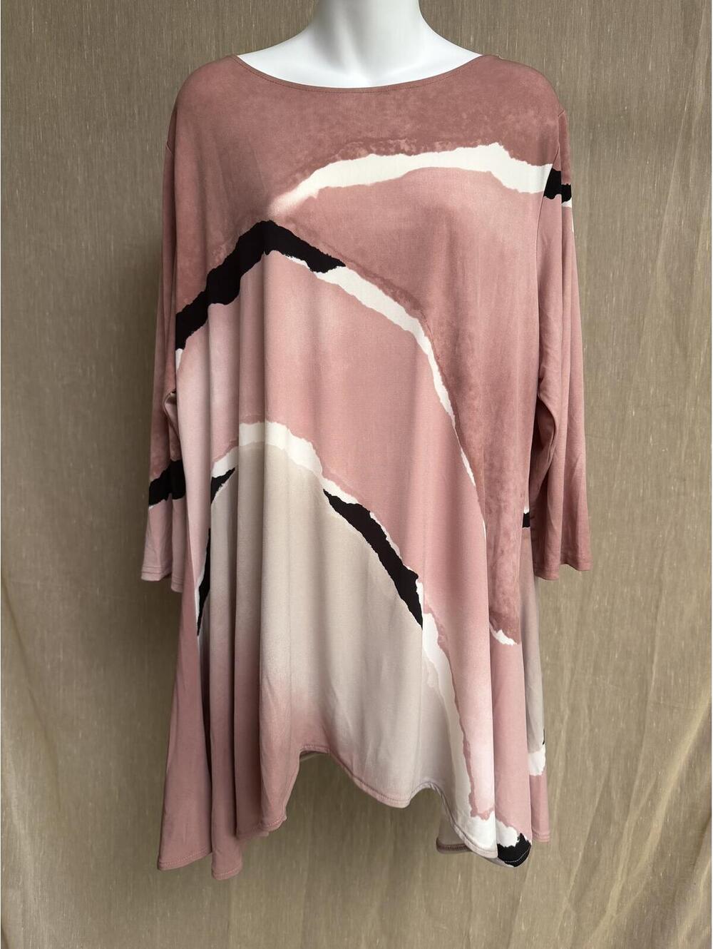 Alfani XL Pink & Black blouse 3/4 length sleeves
